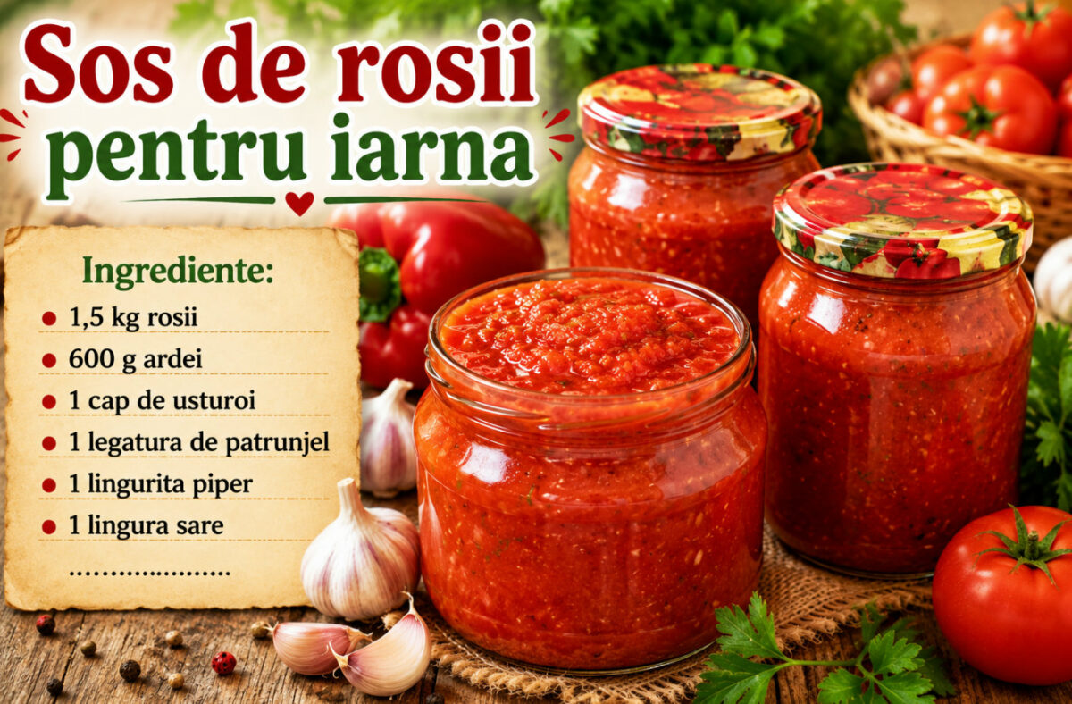 Sos de rosii pentru iarna – incredibil de gustos, se face rapid si usor