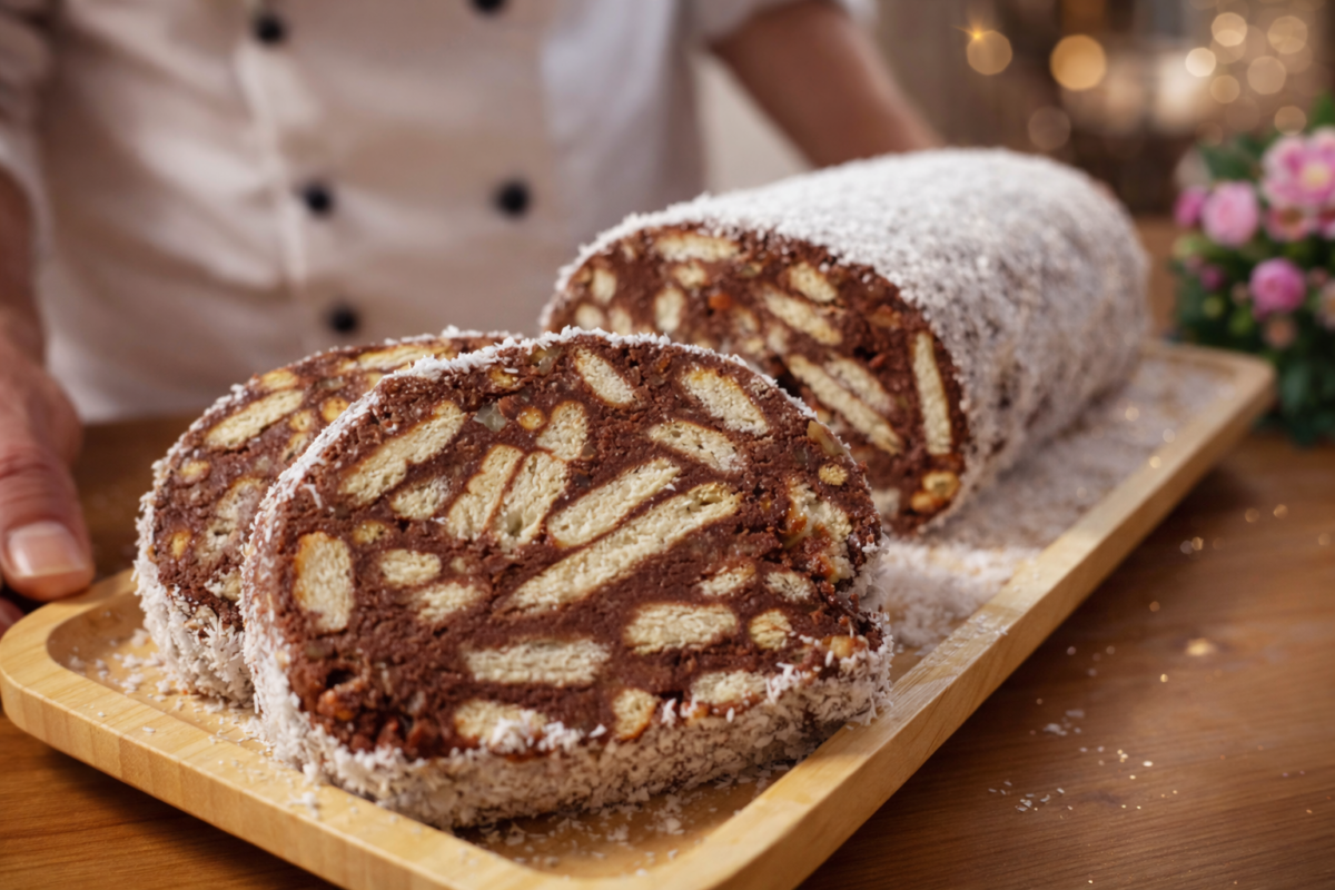 Salam de biscuiti cu nuci si ciocolata – Foarte usor de preparat