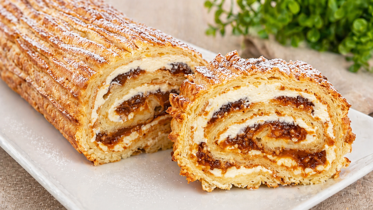 Rulada cu crema de vanilie si lapte condensat – fina si spectaculoasa