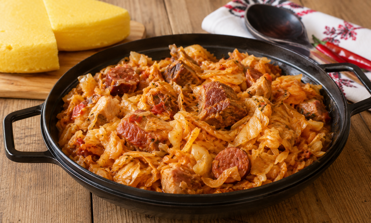 Varză călită cu carne sau afumătură – gustul tradițional care adună familia la masă