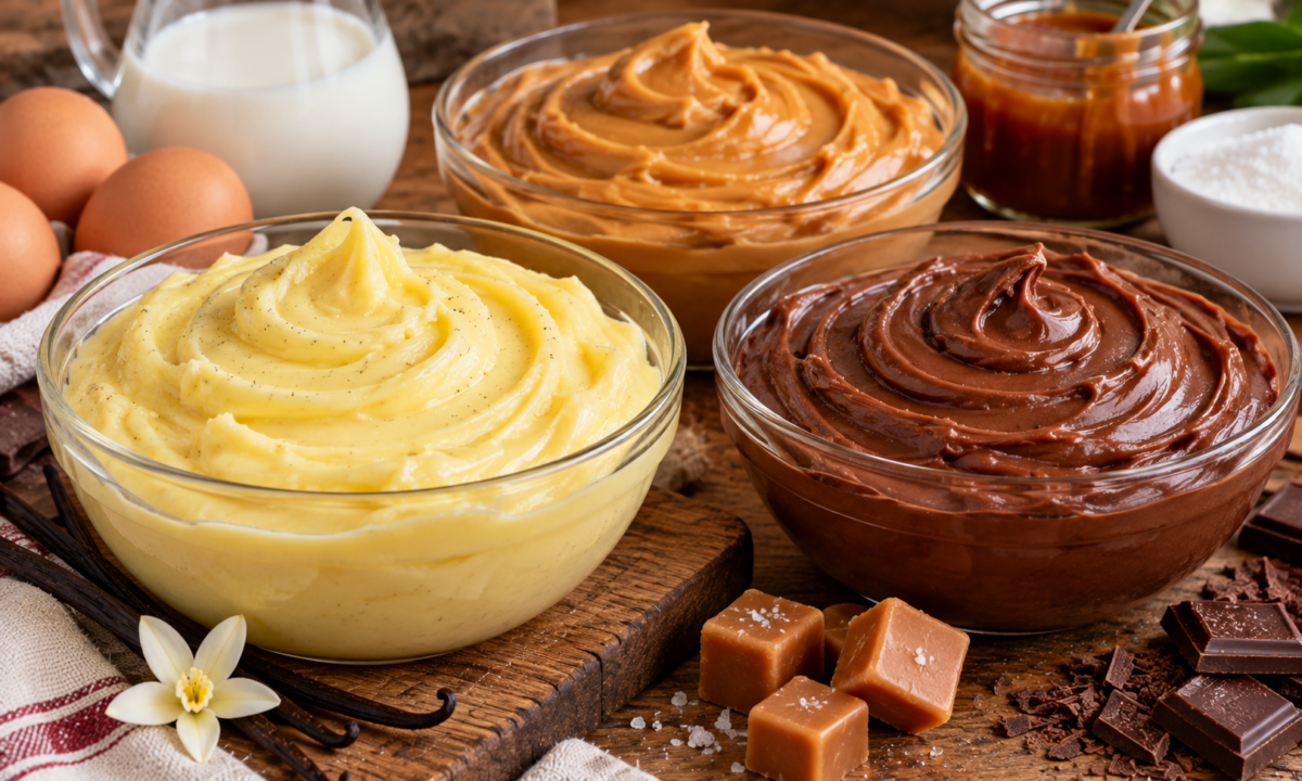 3 rețete de creme pentru prăjituri – vanilie, ciocolată și caramel