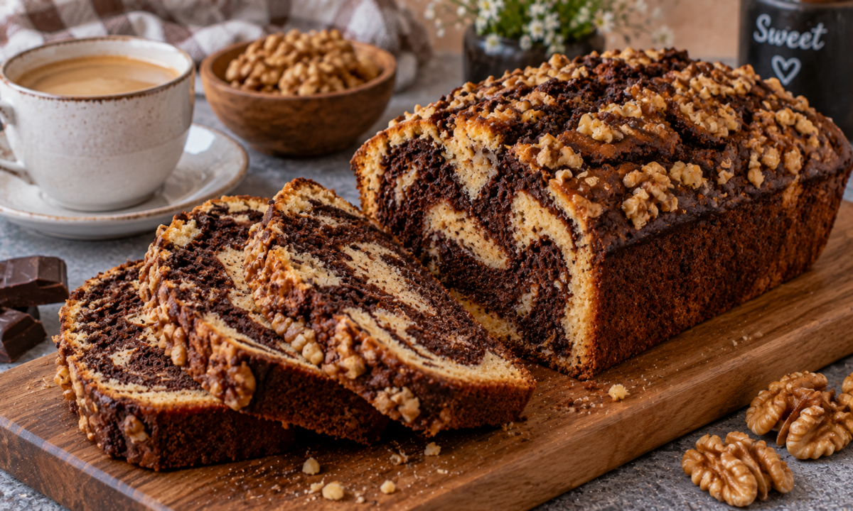 Chec cu nucă și cacao – Pufos, aromat și delicios
