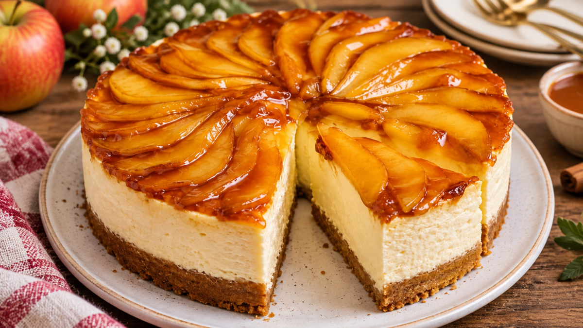 Cheesecake cu pere caramelizate – cremos, aromat și spectaculos