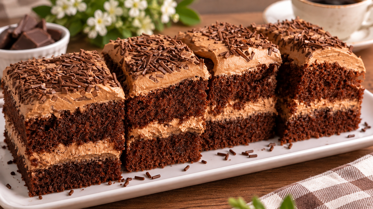 Prăjitură cu cremă de cacao și cafea – fină, intens aromată și irezistibilă