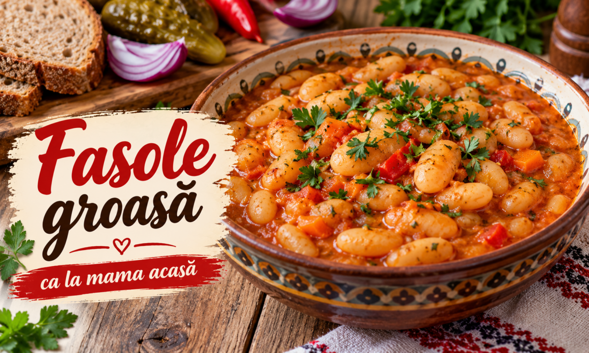 Fasole groasă, scăzută, ca la mama acasă – Rețetă simplă și economică