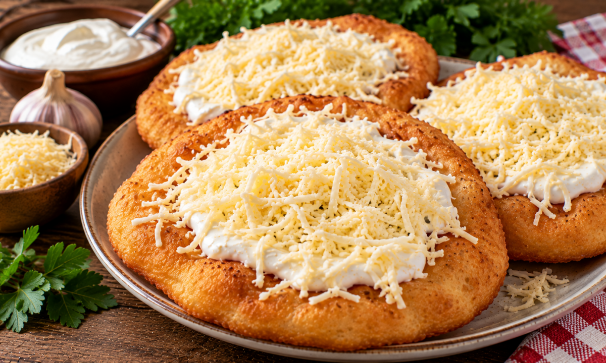 Langoși cu brânză și smântână – pufoși, rumeni și delicioși