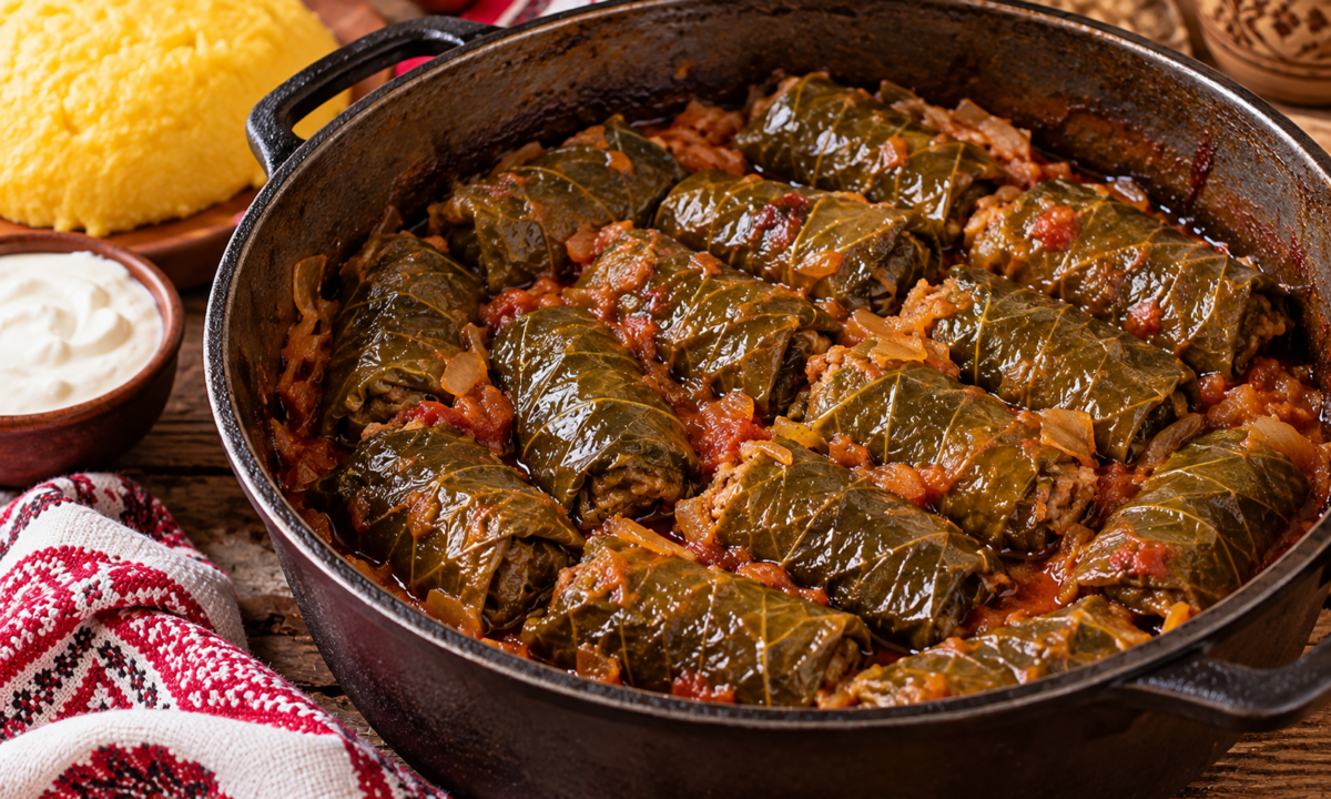Sarmale în foi de viță – fragede, aromate și delicioase